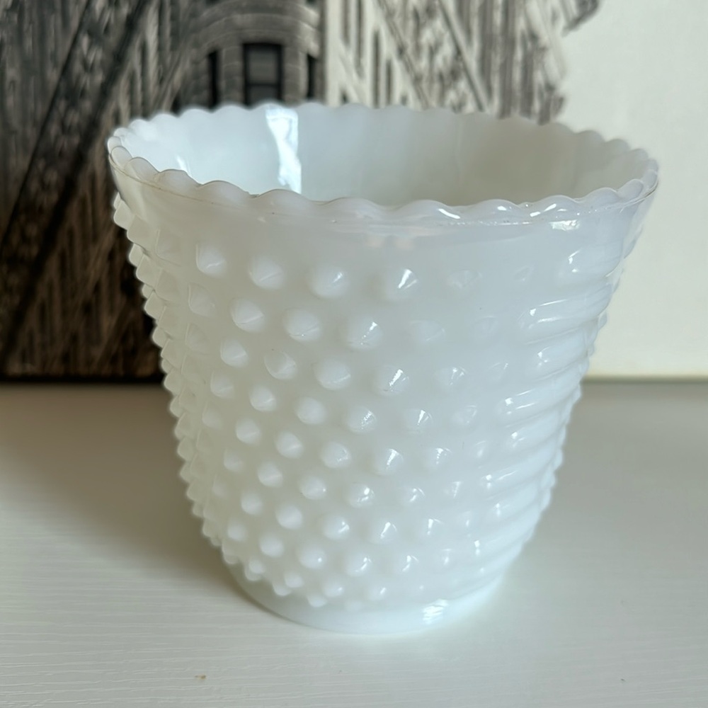 Vintage Milk Glass Vase Unmarked